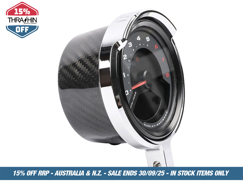 Thrashin Supply Gauge Housing Relocation Kit – Chrome. Fits Low Rider S 2022up, Low Rider ST 2025up & Street Bob 2025up