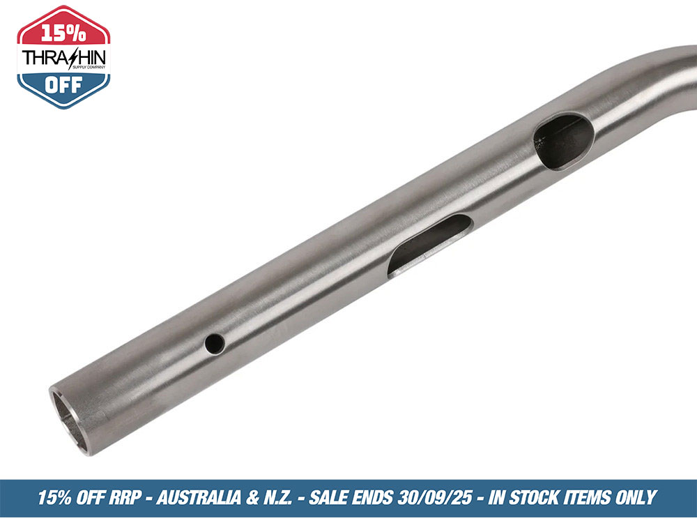 Thrashin Supply Mid Bend Bars – Stainless Steel. Fits CVO Touring 2023up, Street Glide & Road Glide 2024up, Touring 2025up & Softail 2025up