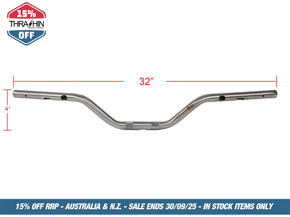 Thrashin Supply Mid Bend Bars – Stainless Steel. Fits CVO Touring 2023up, Street Glide & Road Glide 2024up, Touring 2025up & Softail 2025up