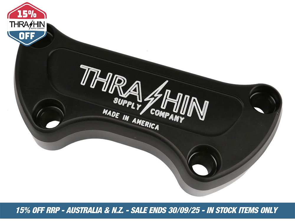 Thrashin Supply Handlebar Top Clamp – Twice Cut Black