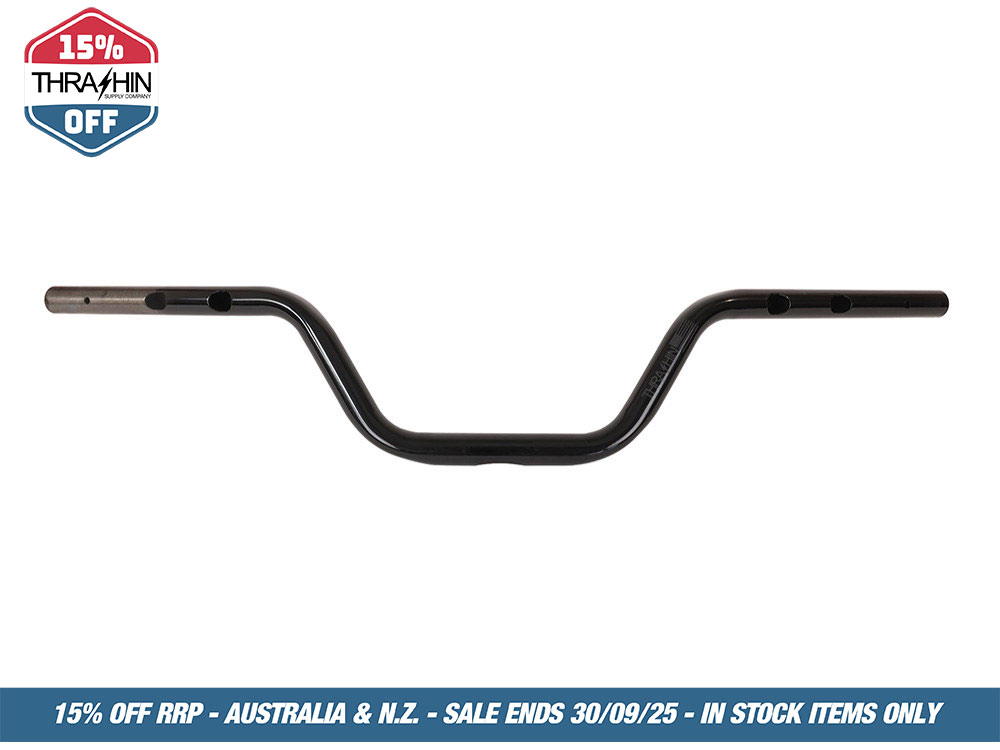 Thrashin Supply High Bend Bars – Black. Fits CVO Touring 2023up, Street Glide & Road Glide 2024up, Touring 2025up & Softail 2025up