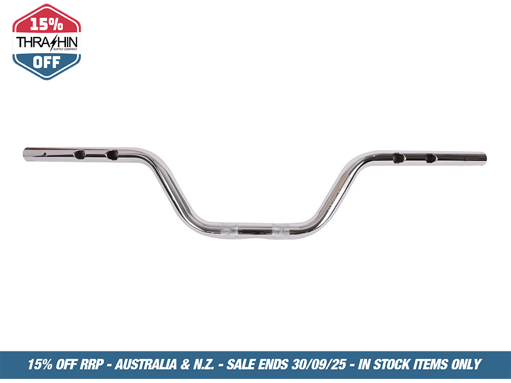 Thrashin Supply High Bend Bars – Chrome. Fits CVO Touring 2023up, Street Glide & Road Glide 2024up, Touring 2025up & Softail 2025up