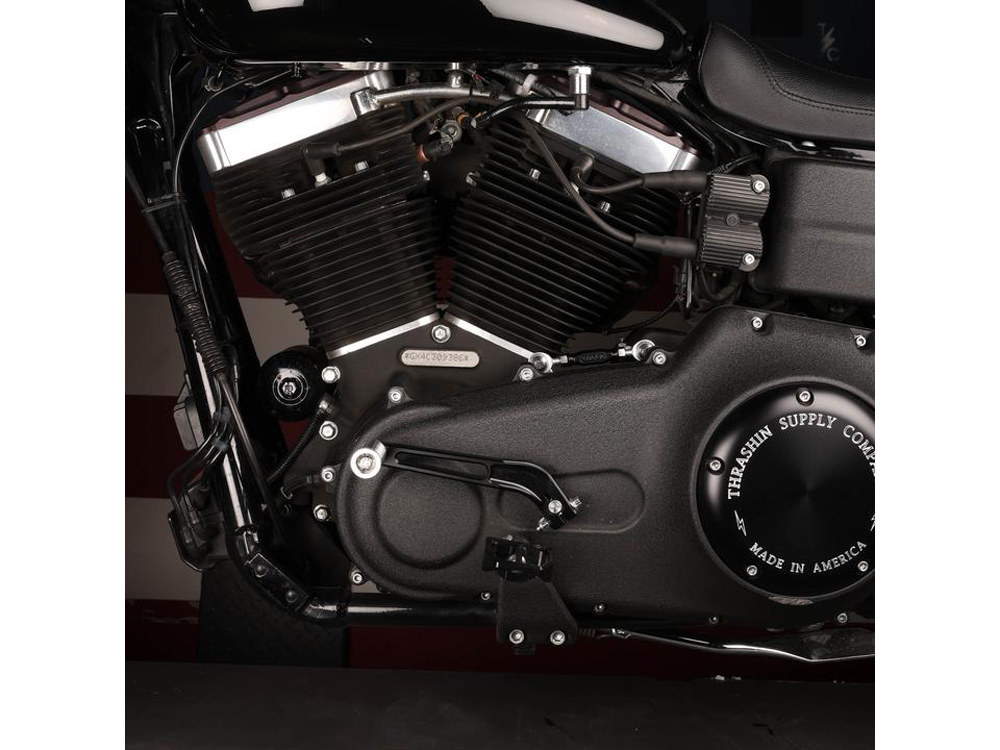 Thrashin Supply Billet Shift Lever – Black. Fits Dyna 1991-2017 with Mid Controls & 2018up Softail with OEM Forward Controls