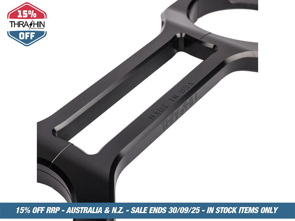 Thrashin Supply Billet Fork Brace – Black. Fits 49mm Dyna Mid-Glide 2006-2017.