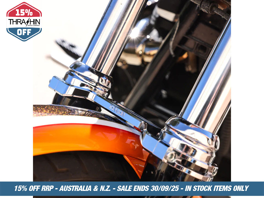 Thrashin Supply Billet Fork Brace – Black. Fits 49mm Dyna Mid-Glide 2006-2017.