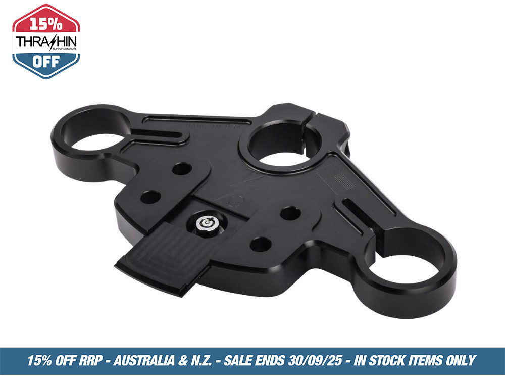 Thrashin Supply Billet Top Triple Tree – Black. Fits Road Glide 2015-2023