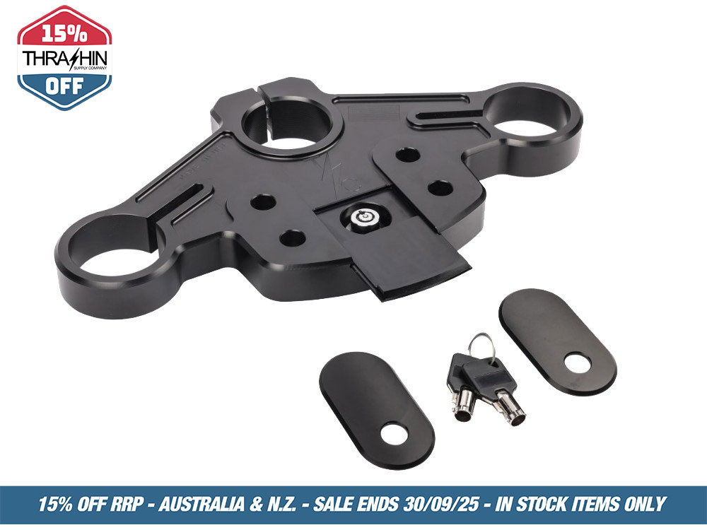 Thrashin Supply Billet Top Triple Tree – Black. Fits Road Glide 2015-2023