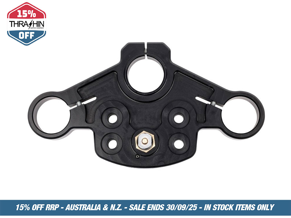 Thrashin Supply Billet Top Triple Tree – Black. Fits Road Glide 2015-2023