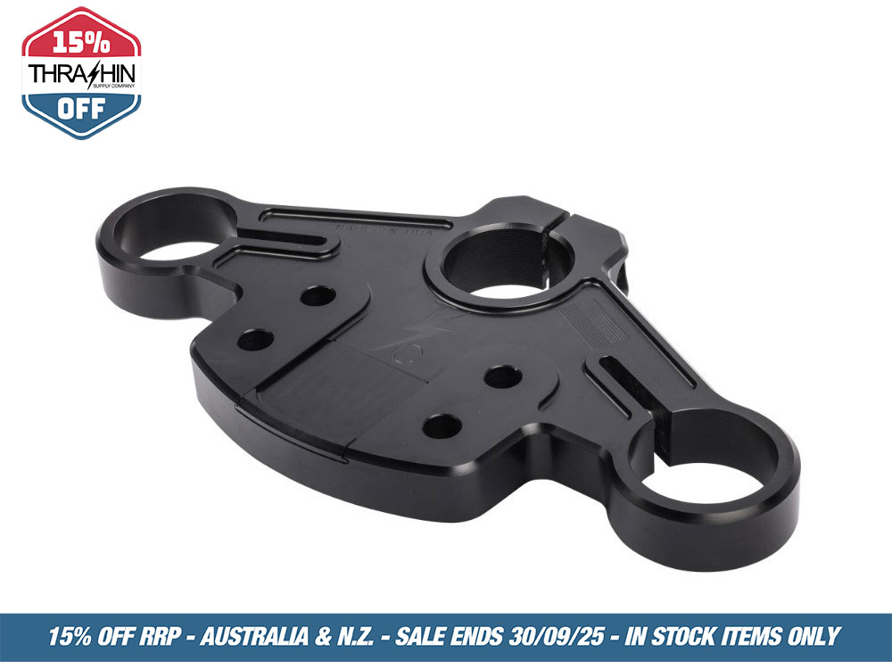 Thrashin Supply Billet Top Triple Tree – Black. Fits Road Glide 2015-2023