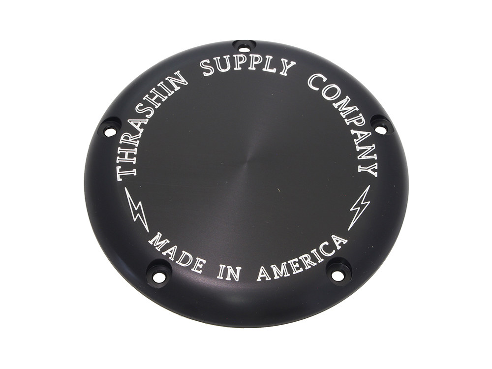 Thrashin Supply 5-Hole OG Billet Derby Cover – Black. Fits Softail 2019up.