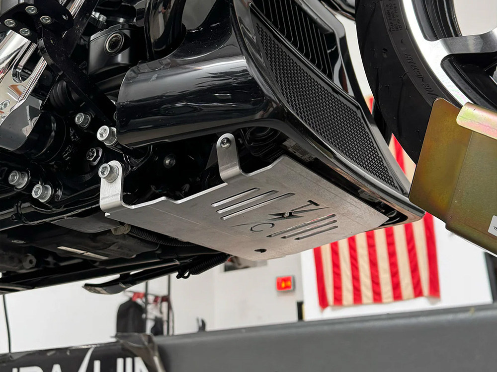 Thrashin Supply Skid Plate – Raw. Fits CVO Touring 2023up & Street Glide & Road Glide 2024up