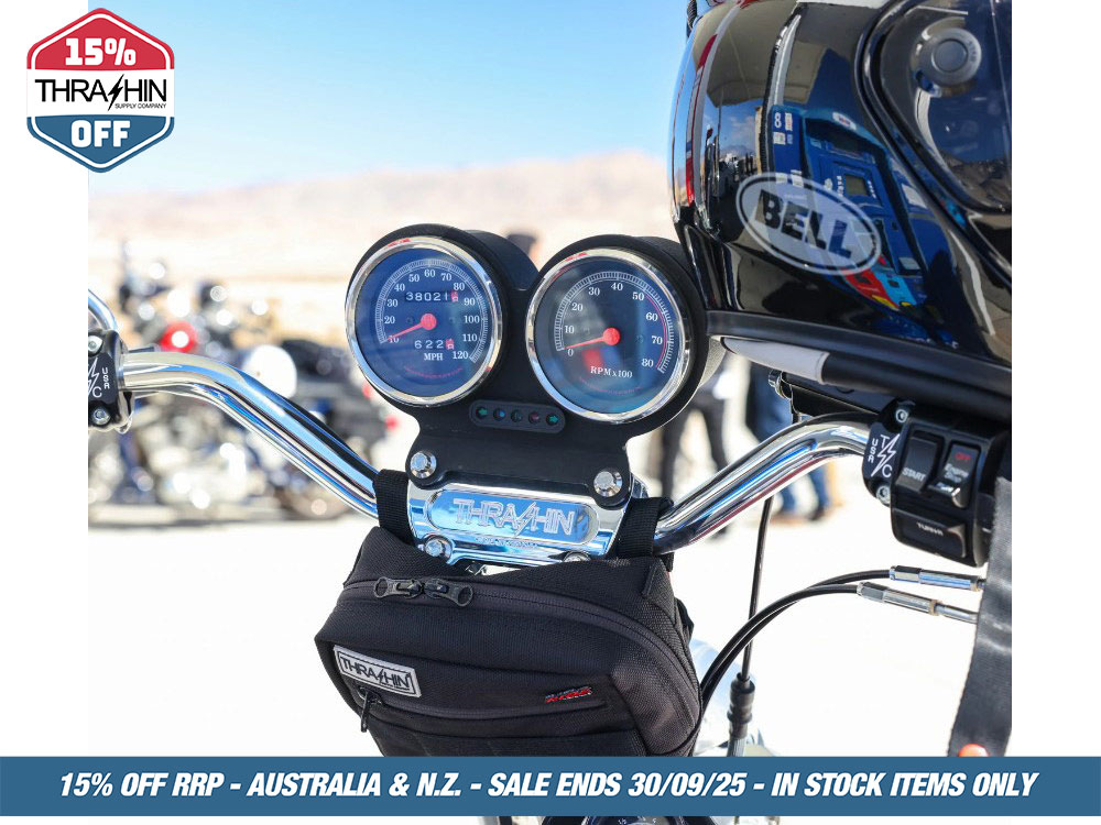 Thrashin Supply OEM Speedo/Tacho to Thrashin OG Riser Hardware Kit. Fits most Dyna and Sportster Models.