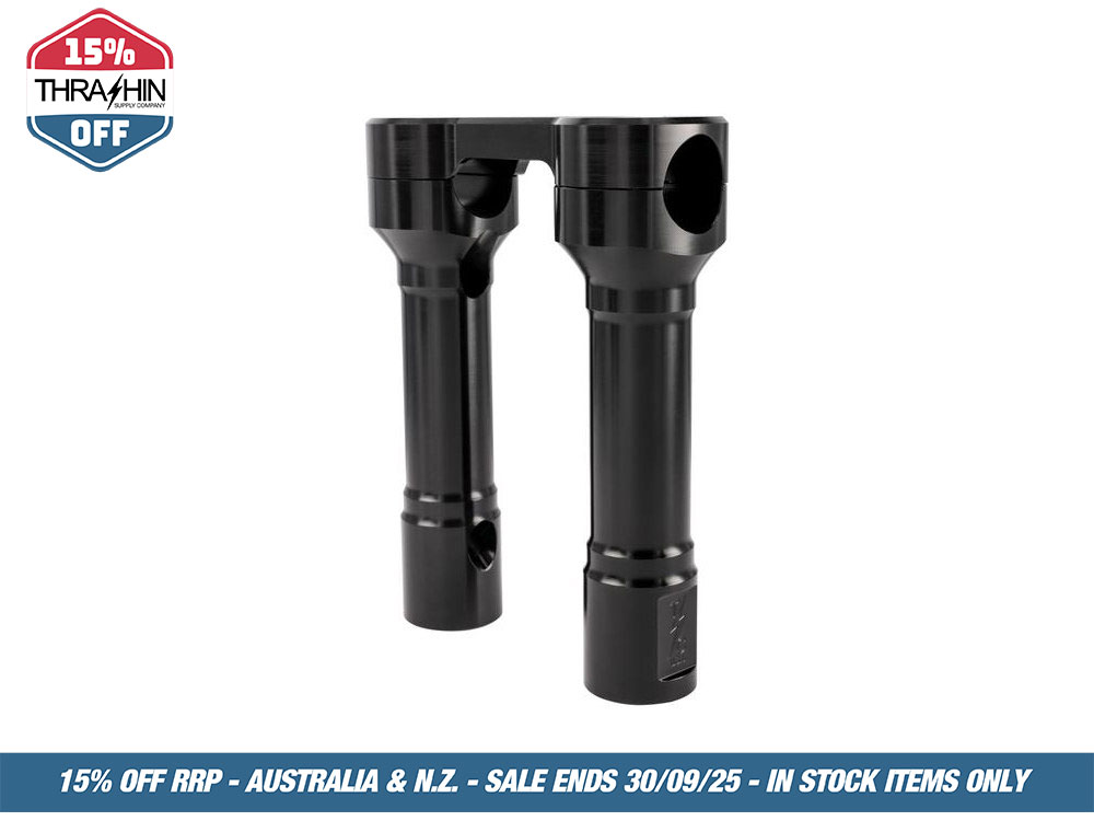 Thrashin Supply 6in. Hole Shot Risers – Black. Fits 1in. Handlebar