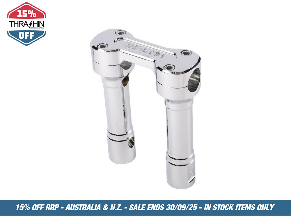 Thrashin Supply 6in. Hole Shot Risers – Chrome. Fits 1in. Handlebar