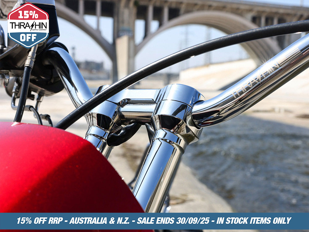 Thrashin Supply 6in. Hole Shot Risers – Chrome. Fits 1in. Handlebar