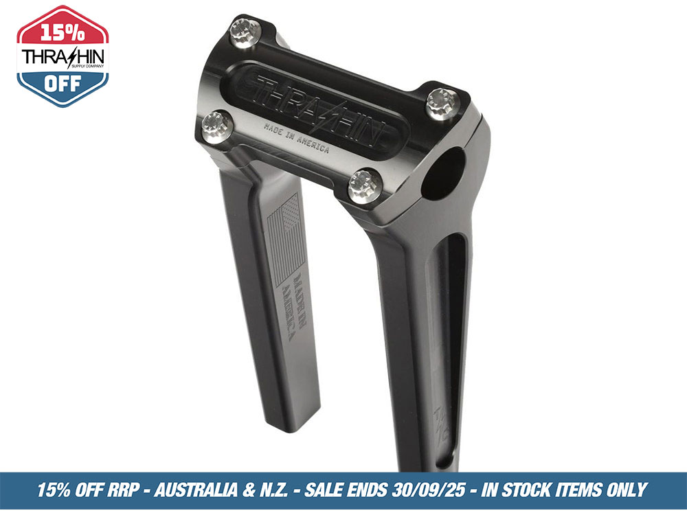 Thrashin Supply 8in. Straight Thrashin Risers – Black. Fits 1in. Handlebar