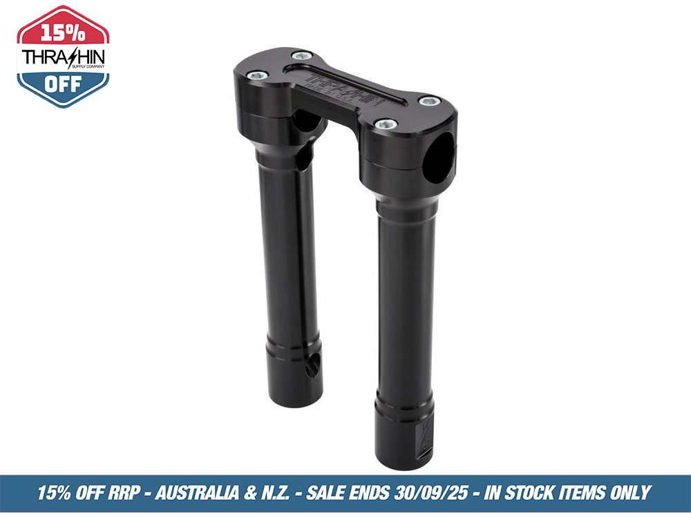 Thrashin Supply 8in. Hole Shot Risers – Black. Fits 1in. Handlebar