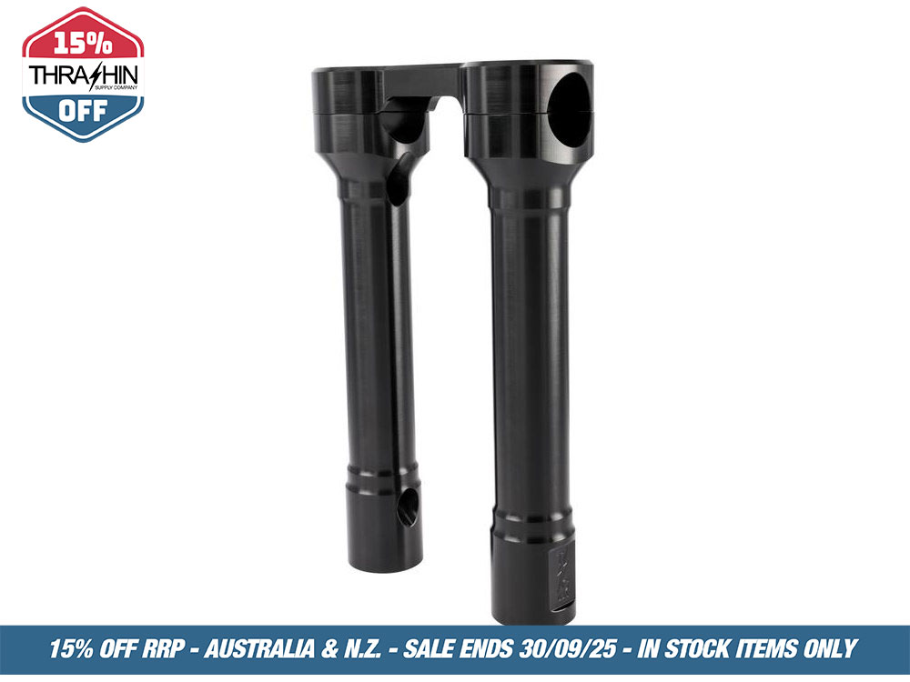 Thrashin Supply 8in. Hole Shot Risers – Black. Fits 1in. Handlebar
