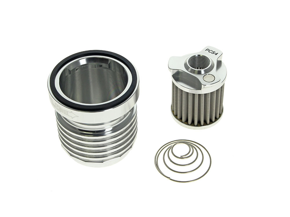 UC FLO Reusable Oil Filter – Polished. Fits Milwaukee Eight 2017up, Twin Cam 1999-2017, Evolution 1984-1999 & Sportster 1984-2021