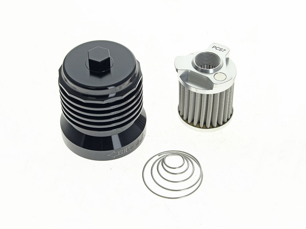 UC FLO Reusable Oil Filter – Black with Polished Fins. Fits Street 2015-2020, Indian 2014up, Victory 1999-2017 & Various Honda, Kawasaki, Triumph & Yamaha Models