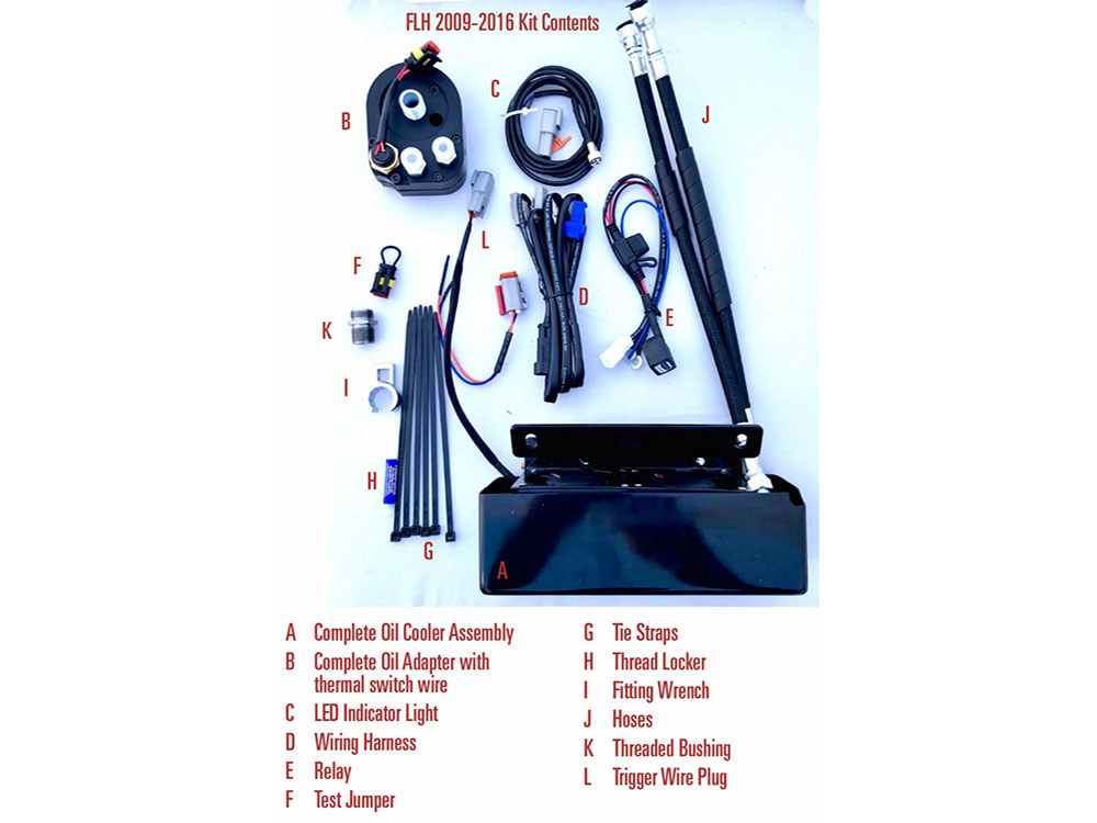 UC Fan Assisted Low Mount Oil Cooler Kit – Gloss Black. Fits Touring 2009-2016