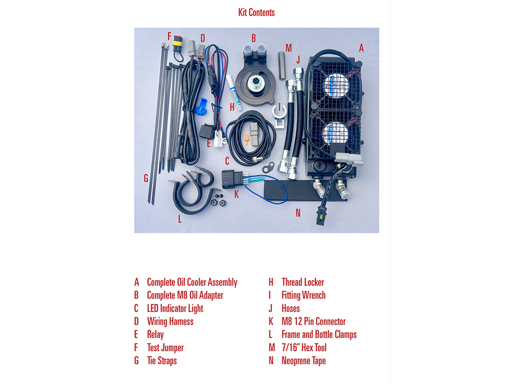 UC Fan Assisted Side Mount Oil Cooler Kit – Gloss Black. Fits CVO Touring 2023up, Street Glide & Road Glide 2024up, Touring 2025up