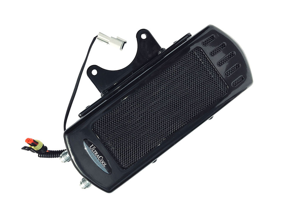 UC Fan Assisted Side Mount Oil Cooler Kit – Gloss Black. Fits Touring 2009-2016