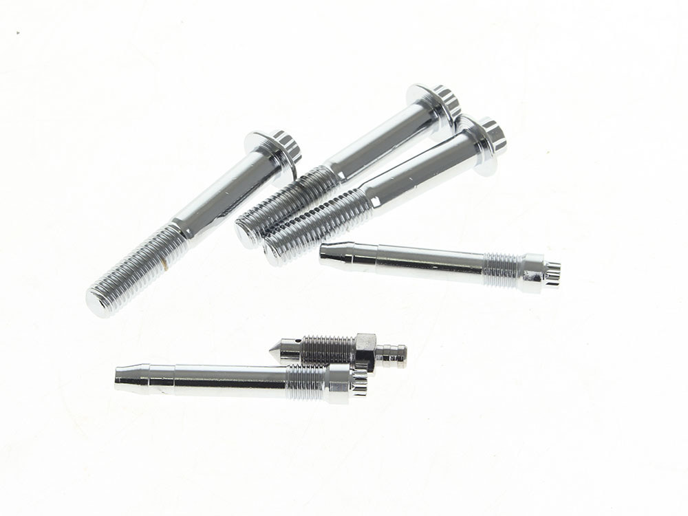 V-Factor Caliper Mount Bolt & Washer Kit – Chrome. Fits Front on FX, FL & Sportster 2000-2007 & V-Rod 2002-2005.