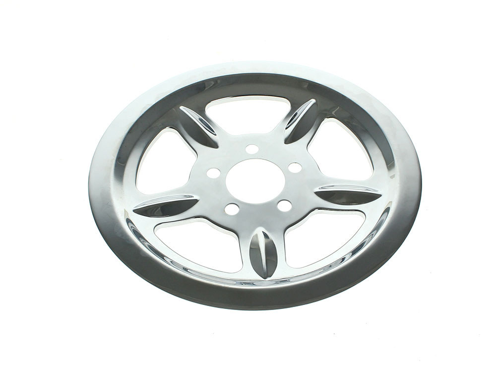 V-Factor Rear Pulley Cover – Chrome. Fits Sportster 2004-2021 with 68 Tooth Pulley