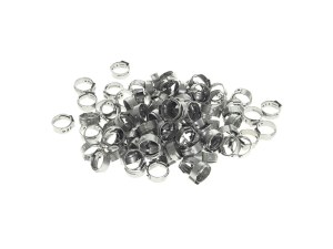 V-Factor 5/8in. Stepless Ear Clamps – Pack of 100. Size range is 13.2mm to 15.7mm V-Factor 5/8in. Stepless Ear Clamps – Pack of 100. Size range is 13.2mm to 15.7mm