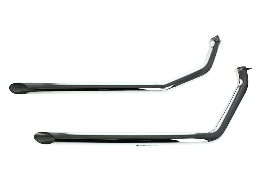 V-Factor Slash Cut 1-3/4in. Drag Pipes – Chrome. Fits 4Spd FX 1971-1984