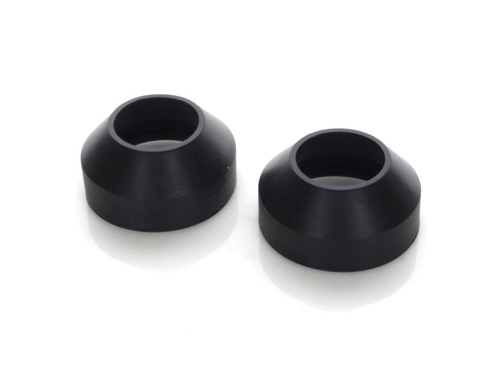 V-Factor 35mm Showa Forks Boots – Black. Fits H-D 1975-1987 with Narrow Glide Front End.