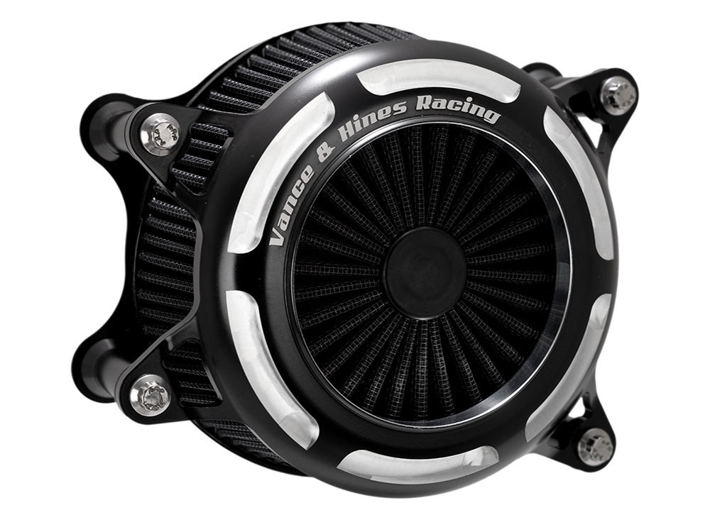 Vance and Hines VO2 Onyx Air Cleaner Kit – Black Contrast Cut. Fits Touring 2017-2024 & Softail 2018-2024