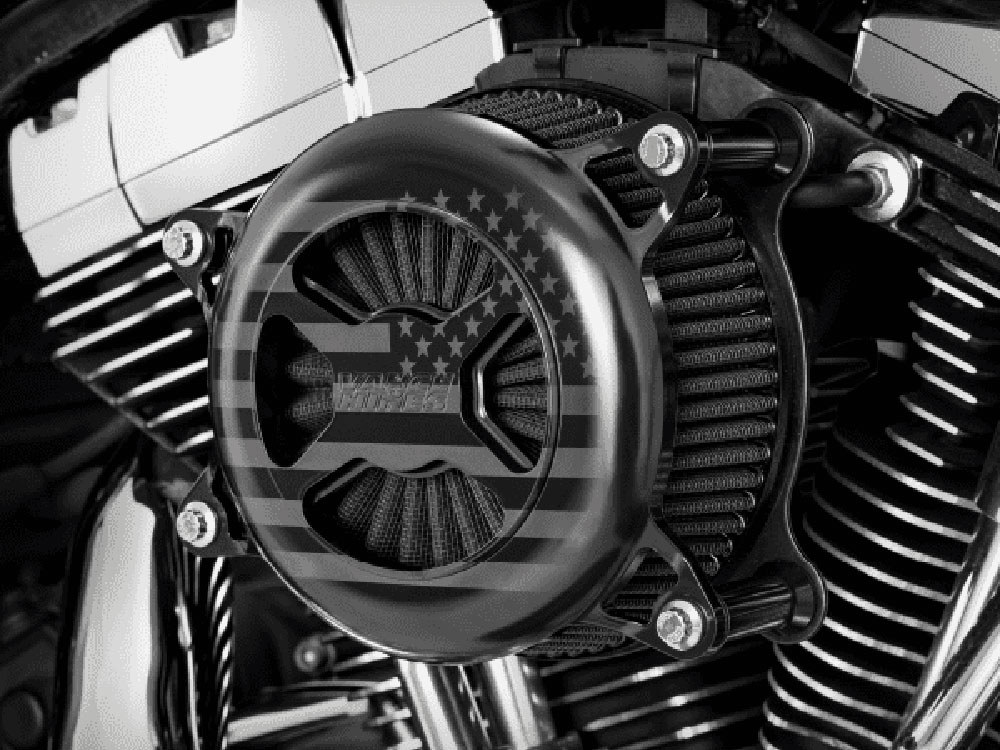 Vance and Hines VO2 America Air Cleaner Kit – Black. Fits Softail 2000-2015, Dyna 1999-2017, Touring 1999-2007 with CV Carb or Cable Operated Delphi EFI