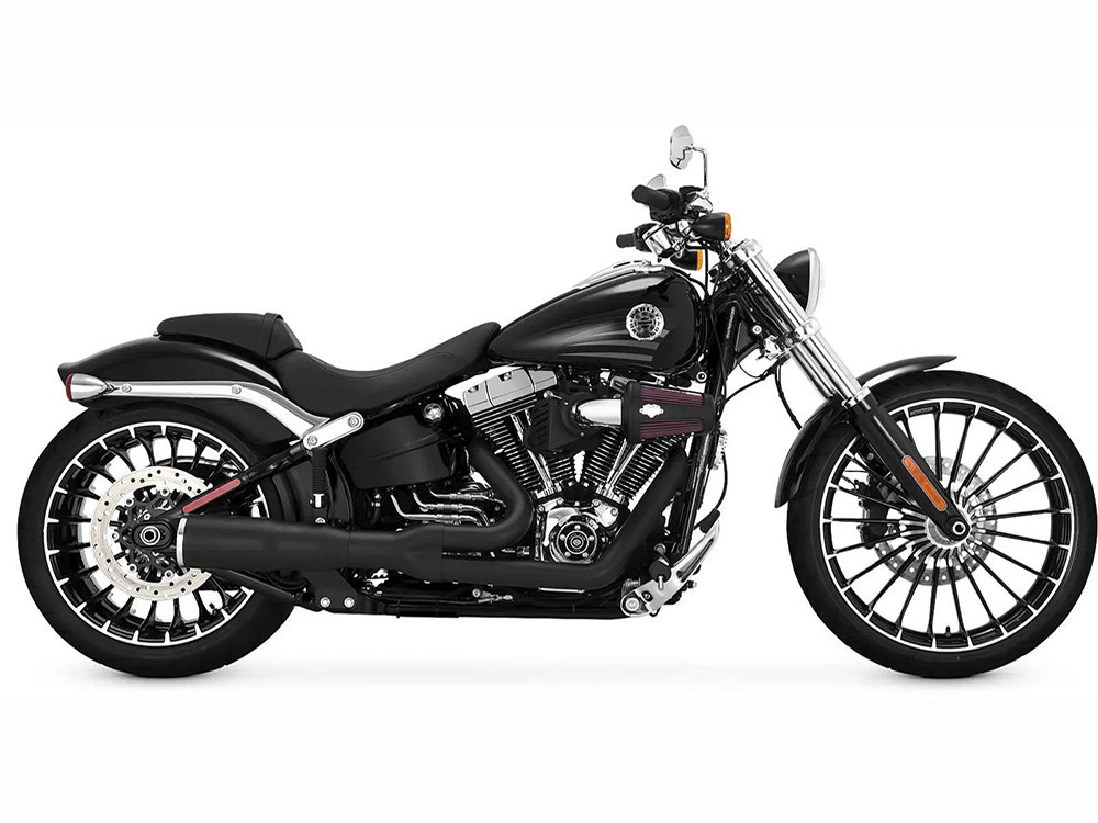 Vance and Hines Hi-Output 2-into-1 Exhaust – Black. Fits Softail Breakout 2013-2017