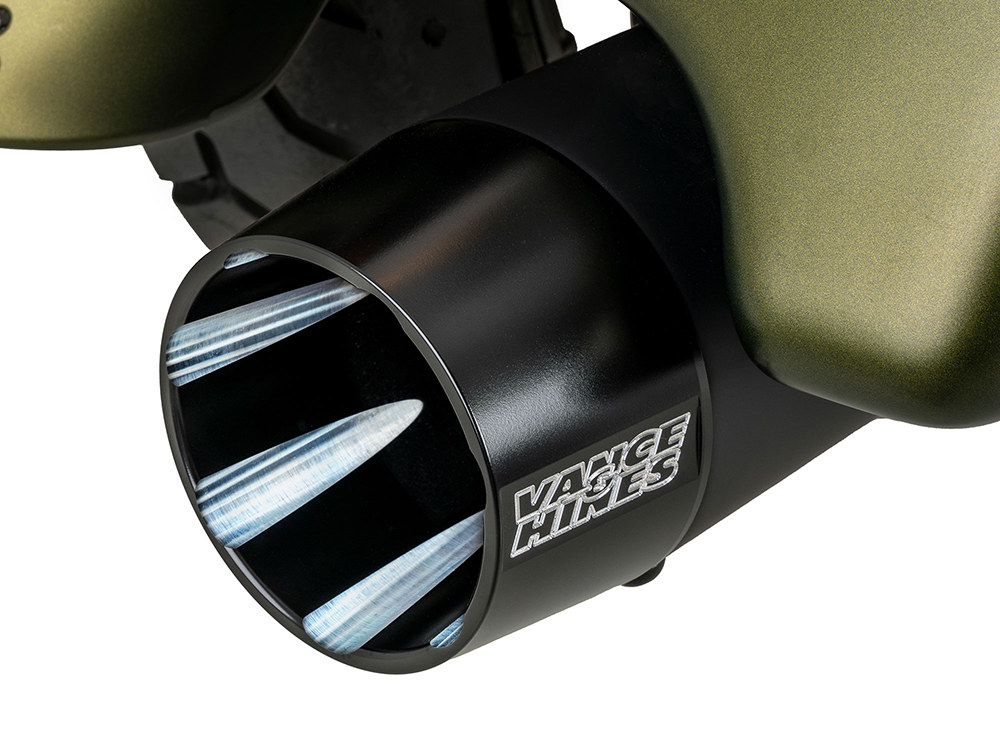 Vance and Hines 4.5in. Blackbird 450 Slip-On Mufflers – Black with Black End Caps. Fits Touring 2017up