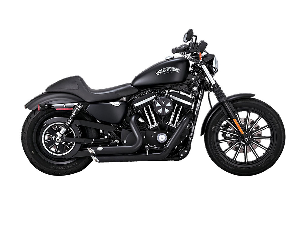 Vance and Hines Shortshots Staggered Exhaust – Black. Fits Sportster 2004-2013