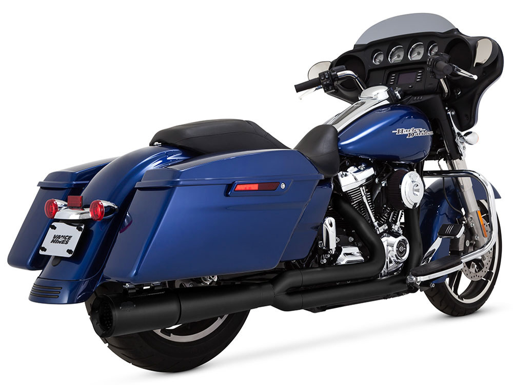 Vance and Hines Pro Pipe 2-into-1 Exhaust – Black. Fits Touring 2017up