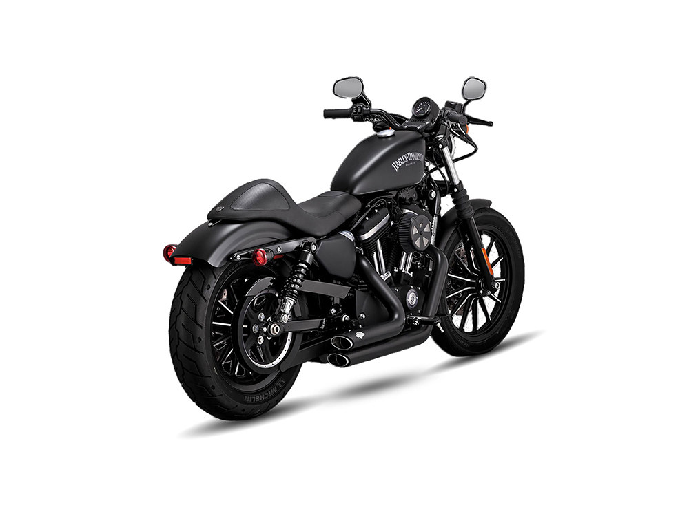 Vance and Hines Shortshots Staggered Exhaust – Black. Fits Sportster 2014-2021