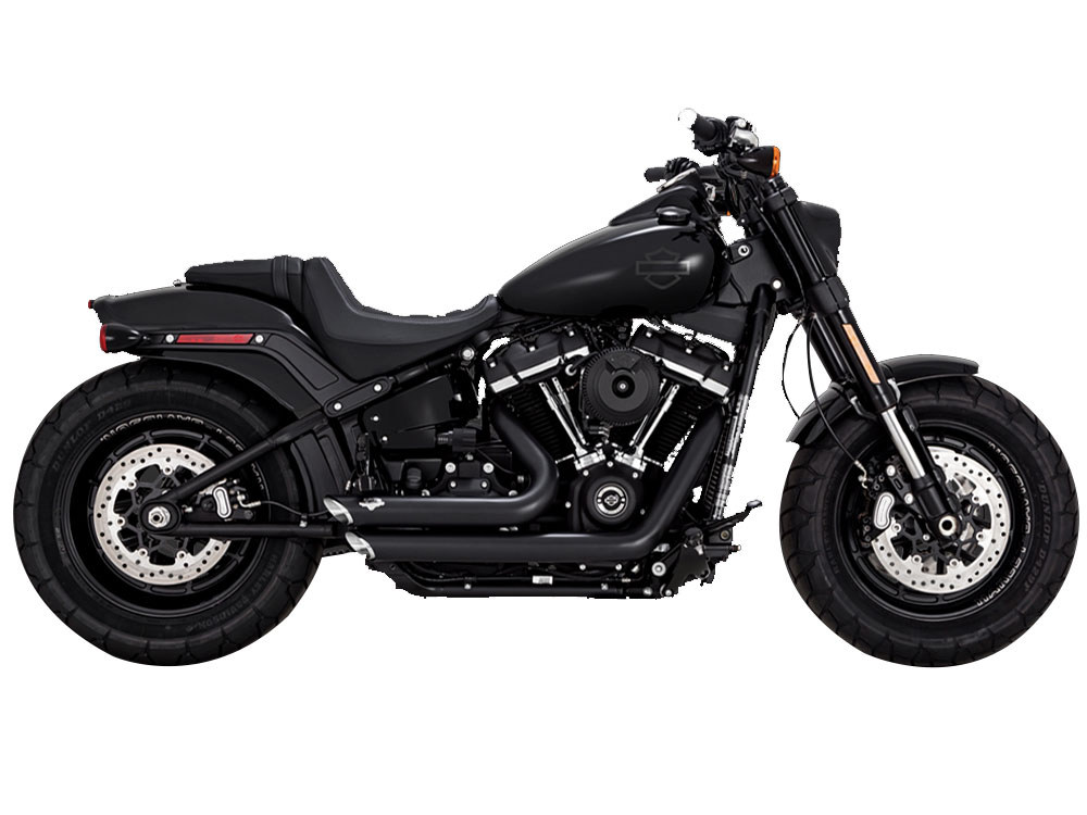 Vance and Hines Shortshots Staggered Exhaust – Black. Fits Softail 2018-2024 Non-240 Tyre Models