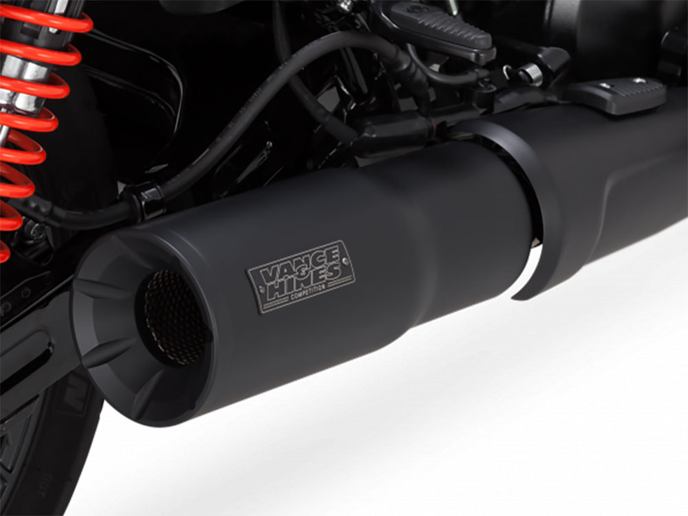 Vance and Hines Hi Output Slip-On Muffler – Black with Black End Cap. Fits Street 2015-2020.