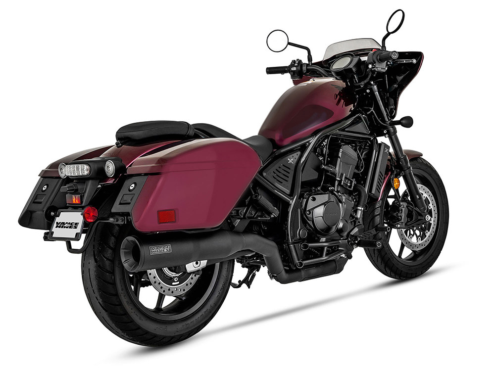 Vance and Hines Hi-Output Slip-On Muffler – Black. Fits Honda CMX / Rebel 1100T 2023up