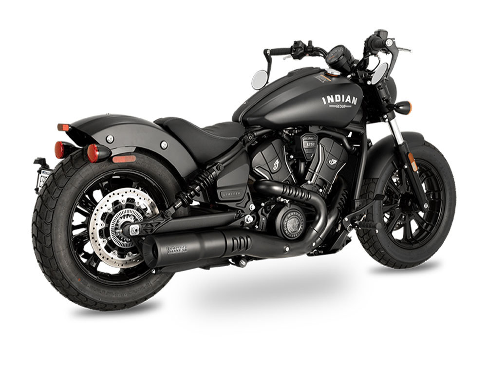 Vance and Hines Hi-Output Slip-On Muffler – Black. Fits Indian Scout 2025up