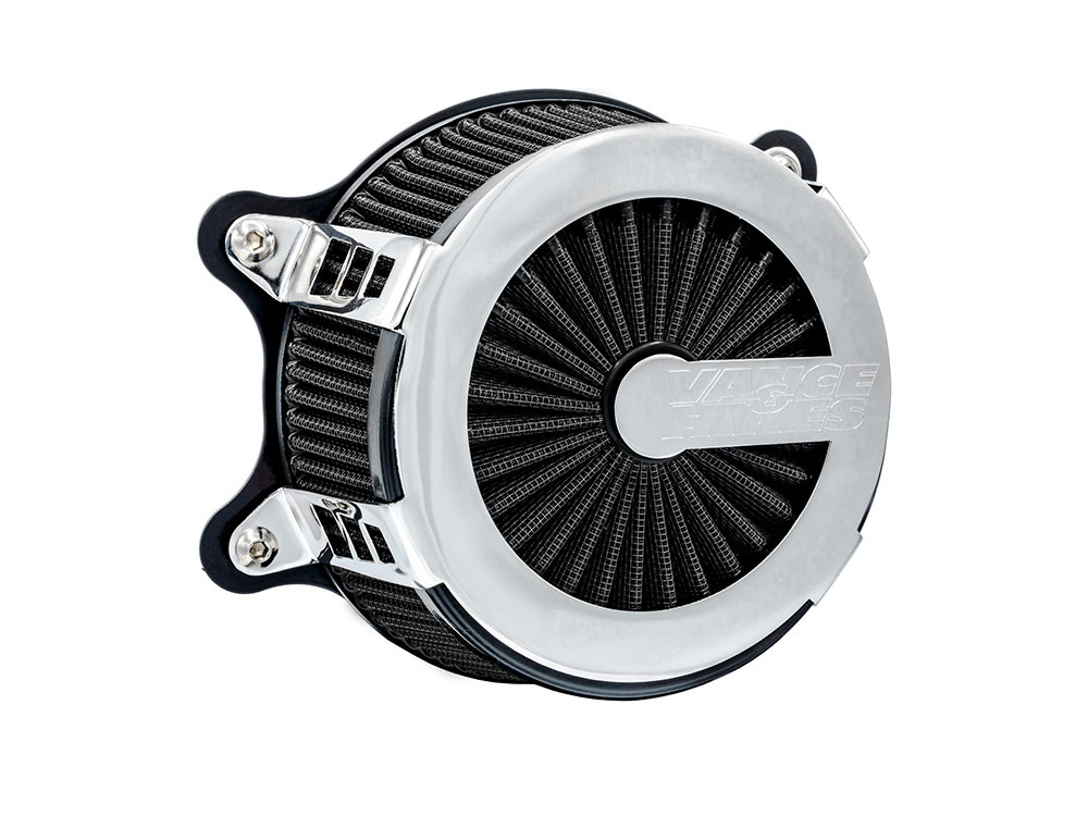 Vance and Hines VO2 Cage Fighter Air Cleaner Kit – Chrome. Fits CVO Touring 2023up, Street Glide & Road Glide 2024up, Touring 2025up & Softail 2025up