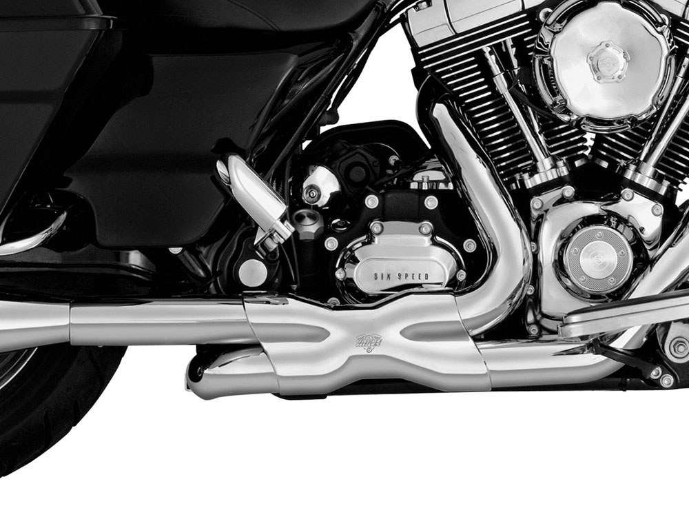 Vance and Hines Power Duals Right Side Tuck & Under Headers – Chrome. Fits Touring 2009-2016