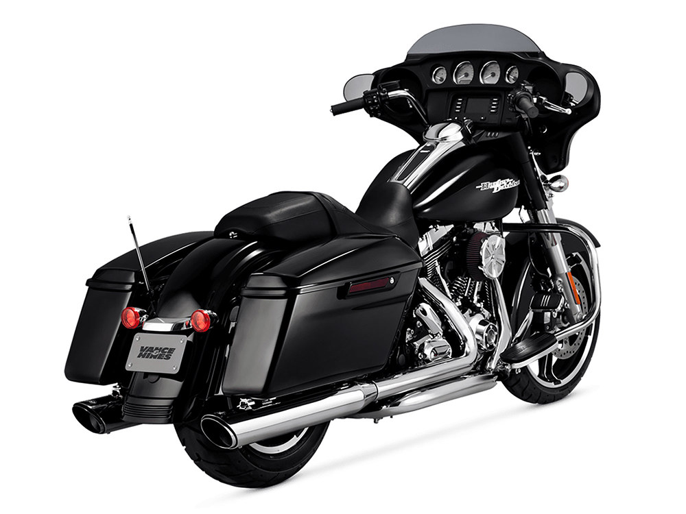 Vance and Hines 4in. Twin Slash Round Slip-On Mufflers – Chrome. Fits Touring 2017up