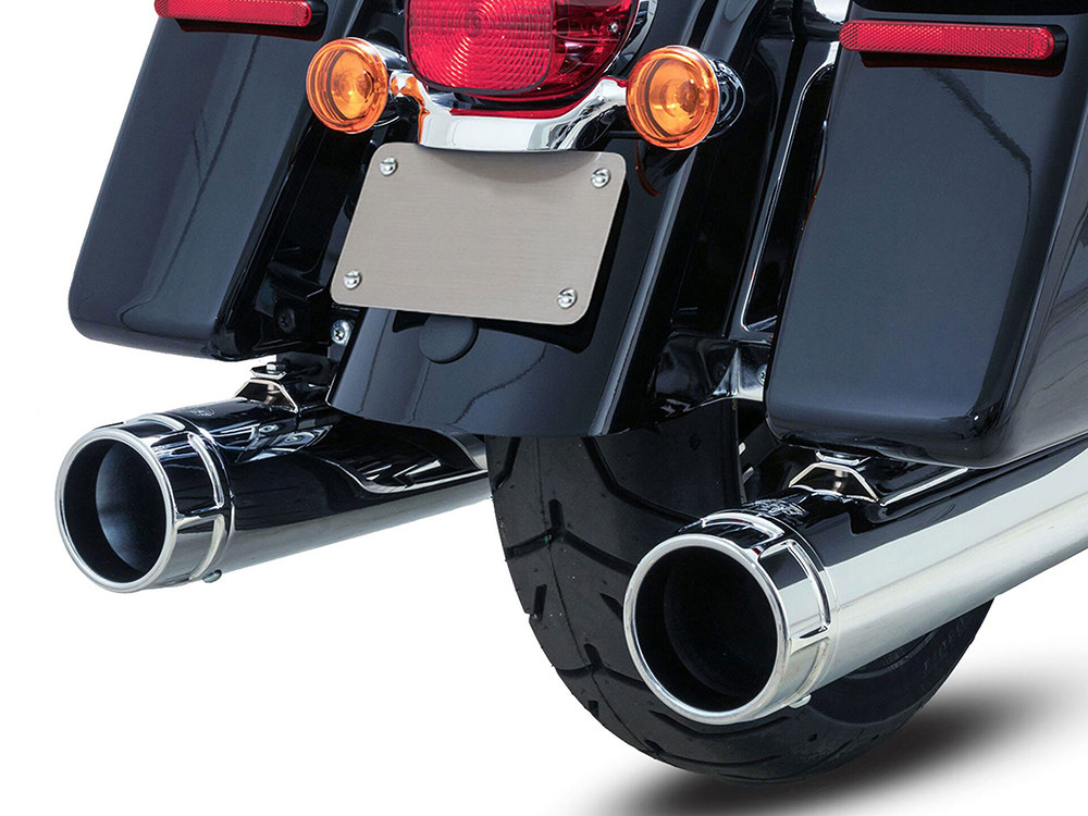 Vance and Hines 4.5in. Torquer 450 Slip-On Mufflers – Chrome with Chrome End Caps. Fits Touring 1995-2016