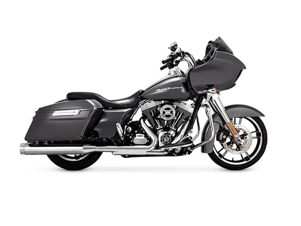 Vance and Hines 4.5in. Torquer 450 Slip-On Mufflers – Chrome with Chrome End Caps. Fits Touring 1995-2016