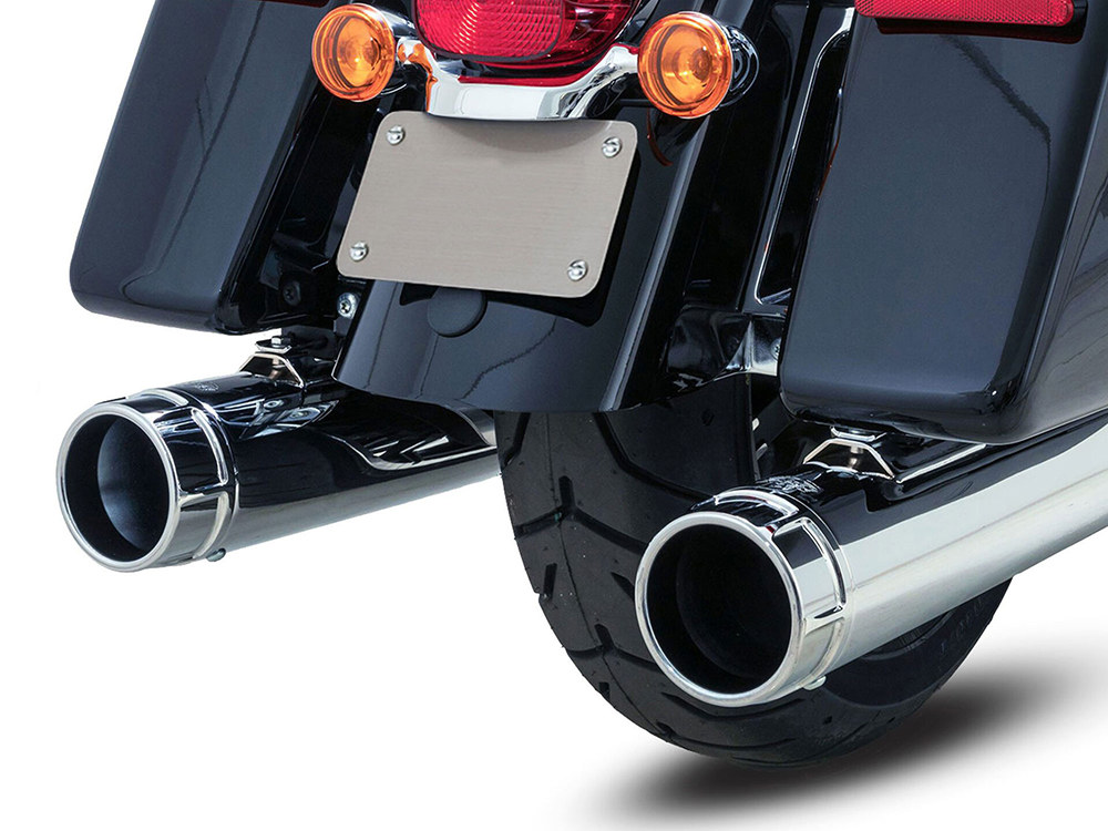 Vance and Hines 4.5in. Torquer 450 Slip-On Mufflers – Chrome with Chrome End Caps. Fits Touring 2017up