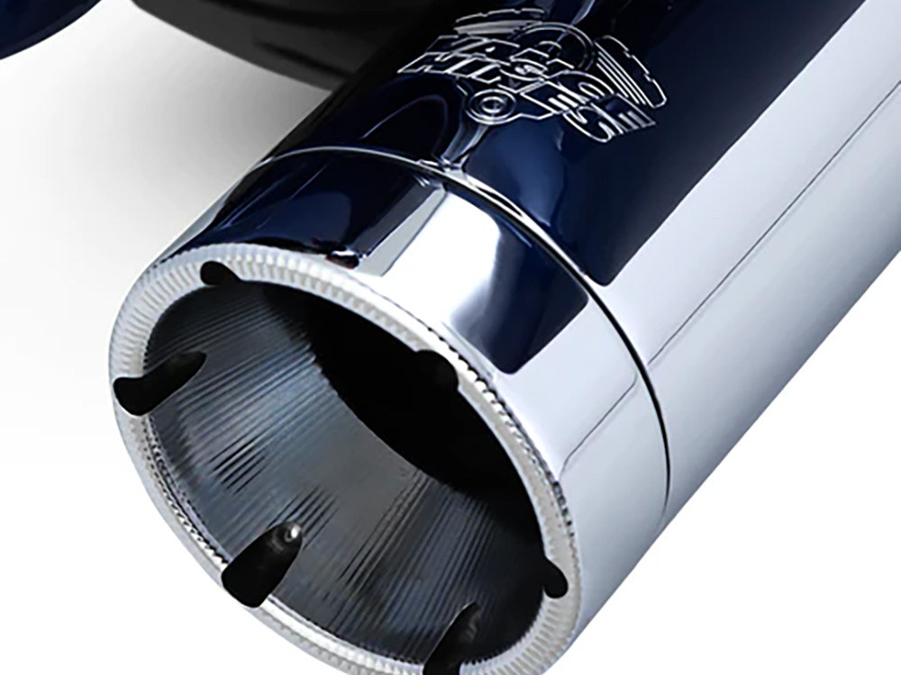 Vance and Hines 4in. Monster Round Slip-On Mufflers – Chrome with Chrome End Caps. Fits Touring 2017up